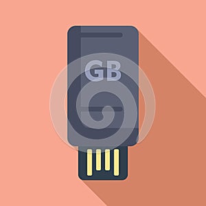 Speed usb disk icon flat vector. Solid state disk