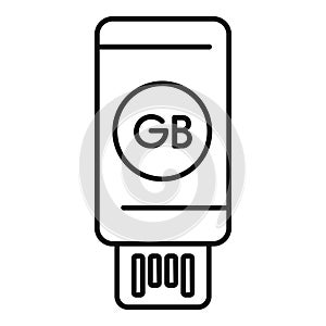 Speed usb disk icon outline vector. Solid state disk photo