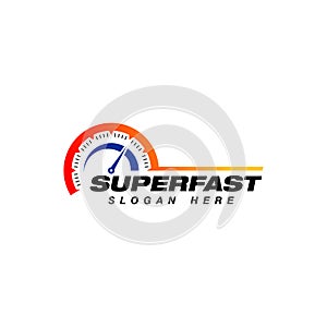 speed vector logo design. speedometer icon symbol design template