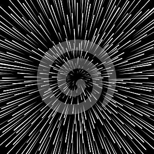 Speed warp vector background. Radiator hyperspace star wars zoom effect photo