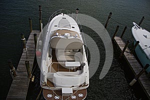 Speed yachts near tropical island in Key West