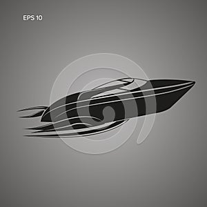 Speedboat isolated icon. Luxury boat vector. Streamline