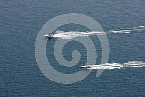 Speedboats racing photo