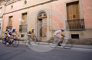 Speeding bicycle racers