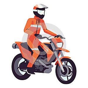 Speeding biker in motorcycle racing race