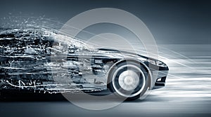 Speeding car concept photo