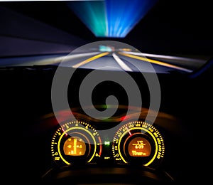 Speeding car dashboard