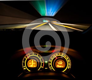 Speeding car dashboard