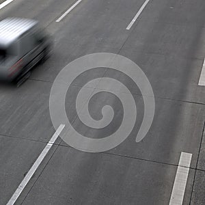 Speeding car on highway