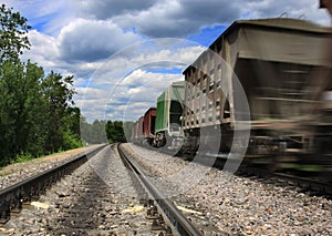 Speeding cargo train