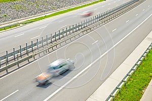 Speeding cars on motorway