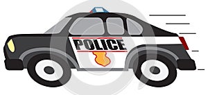 Speeding Cartoon Police Car