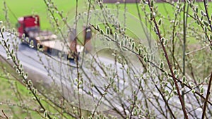 speeding on a country road spring blur background 4k 25fps video