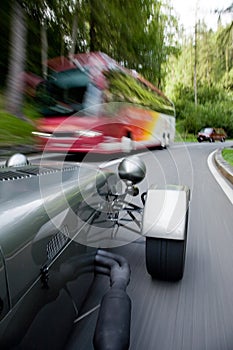 Speeding while crossing a bus