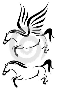 Speeding horse vector