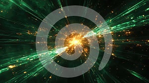 Speeding light rays creating digital tunnel effect