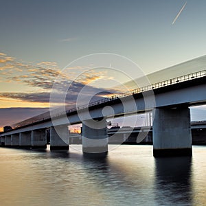 Speeding Metro Rail Going Over The Potomac River