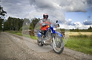 Speeding motorbike