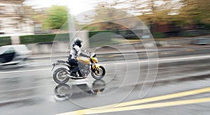 Speeding motorcycle