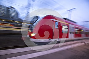 speeding passenger train