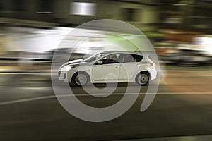 Speeding Passenger Train moving through Station in Sydney CBD NSW Australia