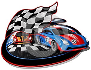 Speeding Racing Cars Design