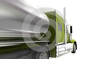 Speeding Semi Truck Isolated