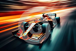 Speeding Thrills: Racing Cars in High-Speed Action on the Track. created with Generative AI