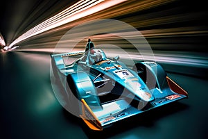 Speeding Thrills: Racing Cars in High-Speed Action on the Track. created with Generative AI