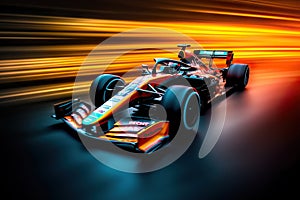 Speeding Thrills: Racing Cars in High-Speed Action on the Track. created with Generative AI