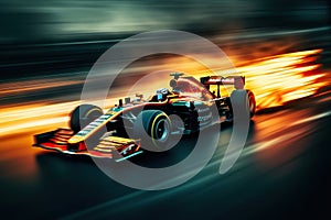 Speeding Thrills: Racing Cars in High-Speed Action on the Track. created with Generative AI