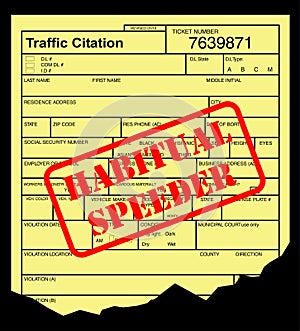 Speeding ticket photo
