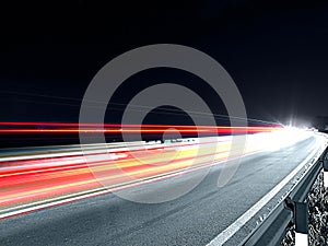 Speeding traffic at night
