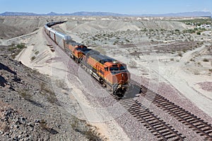 A speeding train on a railroad track