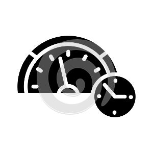 Speedmeter deadline glyph flat vector icon