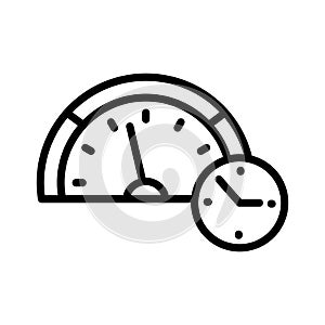 Speedmeter deadline thin line vector icon