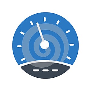 Speedmeter glyphs color vector icon