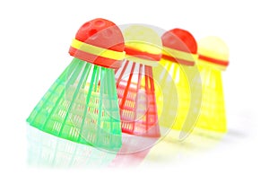 Speedminton shuttlecocks isolated on white