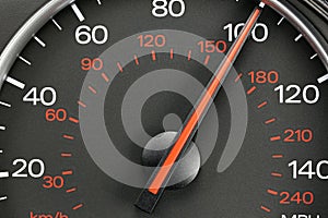 Speedometer at 100 MPH