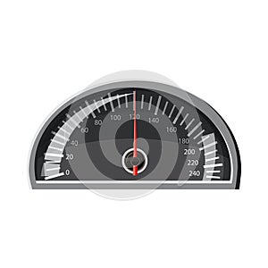 Speedometer 120 km in hour icon, cartoon style