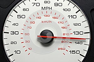 Speedometer at 135 MPH