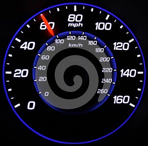 Speedometer at 60mph