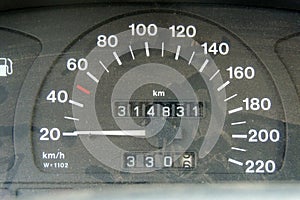 Speedometer in a car
