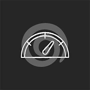 Speedometer chalk white icon on black background
