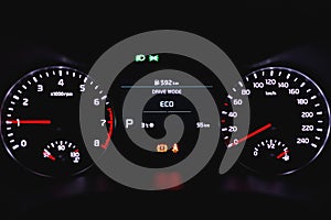 Speedometer dashboard with illumination