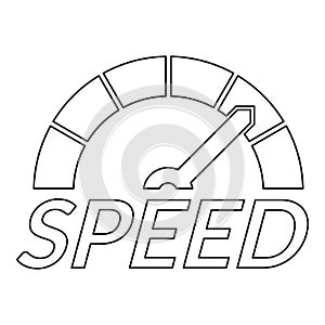 Speedometer design logo, outline style