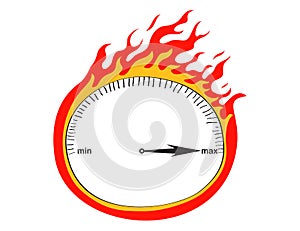 Speedometer and flames