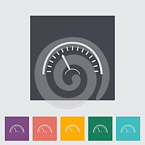 Speedometer flat icon.