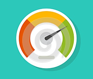 Speedometer gauge dial vector icon isolated or pressure progress power bar vector flat symbol, concept of scoring