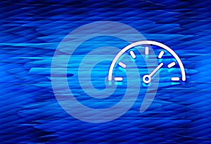 Speedometer gauge icon aqua wave abstract blue background illustration